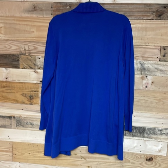 Lands’ End size large cobalt blue open tunic length soft cardigan with pockets - Picture 8 of 8